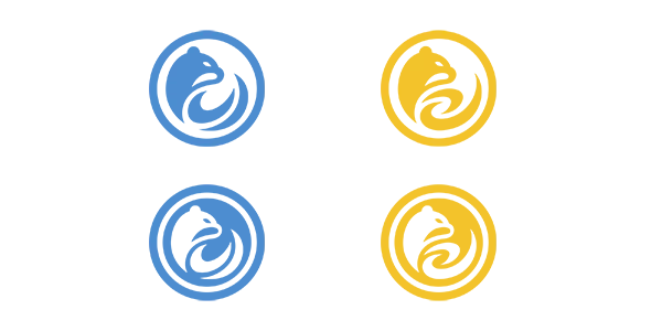 Crests of the Snowdrift Otter Clan (left) and Mystical Otter Clan (right). The Snowdrift Otter Clan consists of Extraverted Sensors (top) and Introverted Sensors (bottom), while the Mystical Otter Clan consists of Extraverted Intuitives (top) and Introverted Intuitives (bottom).