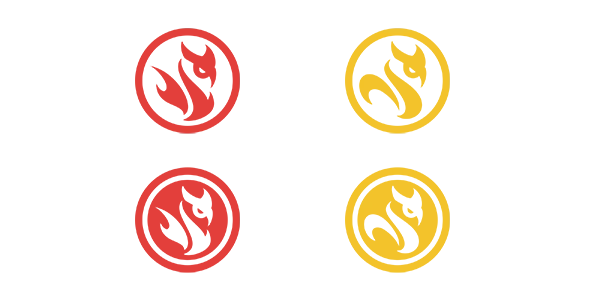 Crests of the Radiant Owl Clan (left) and Eternal Owl Clan (right). The Radiant Owl Clan consists of Extraverted Thinkers (top) and Introverted Thinkers (bottom), while the Eternal Owl Clan consists of Extraverted Feelers (top) and Introverted Feelers (bottom).