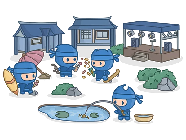 Depiction of Water Ninjas in their world.