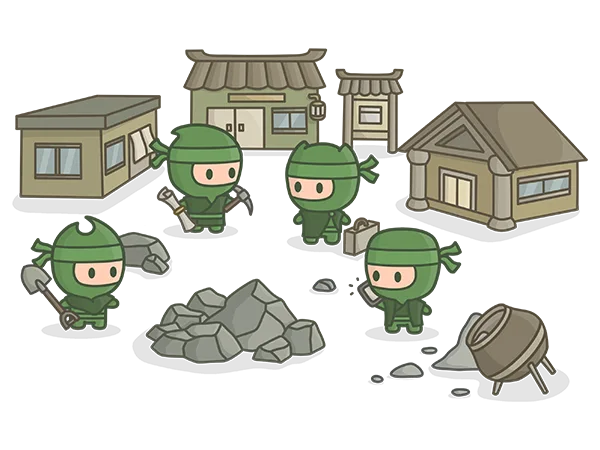Depiction of Earth Ninjas in their world.