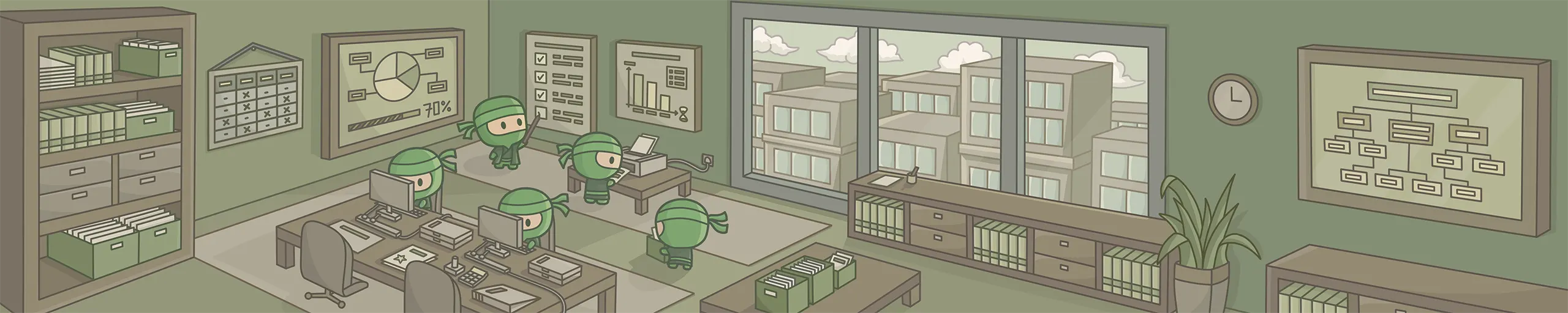 Background depicting an imagined scenario in the life of a Organizer.