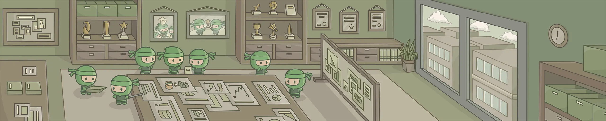 Background depicting an imagined scenario in the life of a Pioneer.